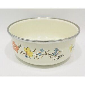 Vintage Saltera Enamelware Mixing Bowl Floral Mist 5.5x2.5” Replacement Serving
